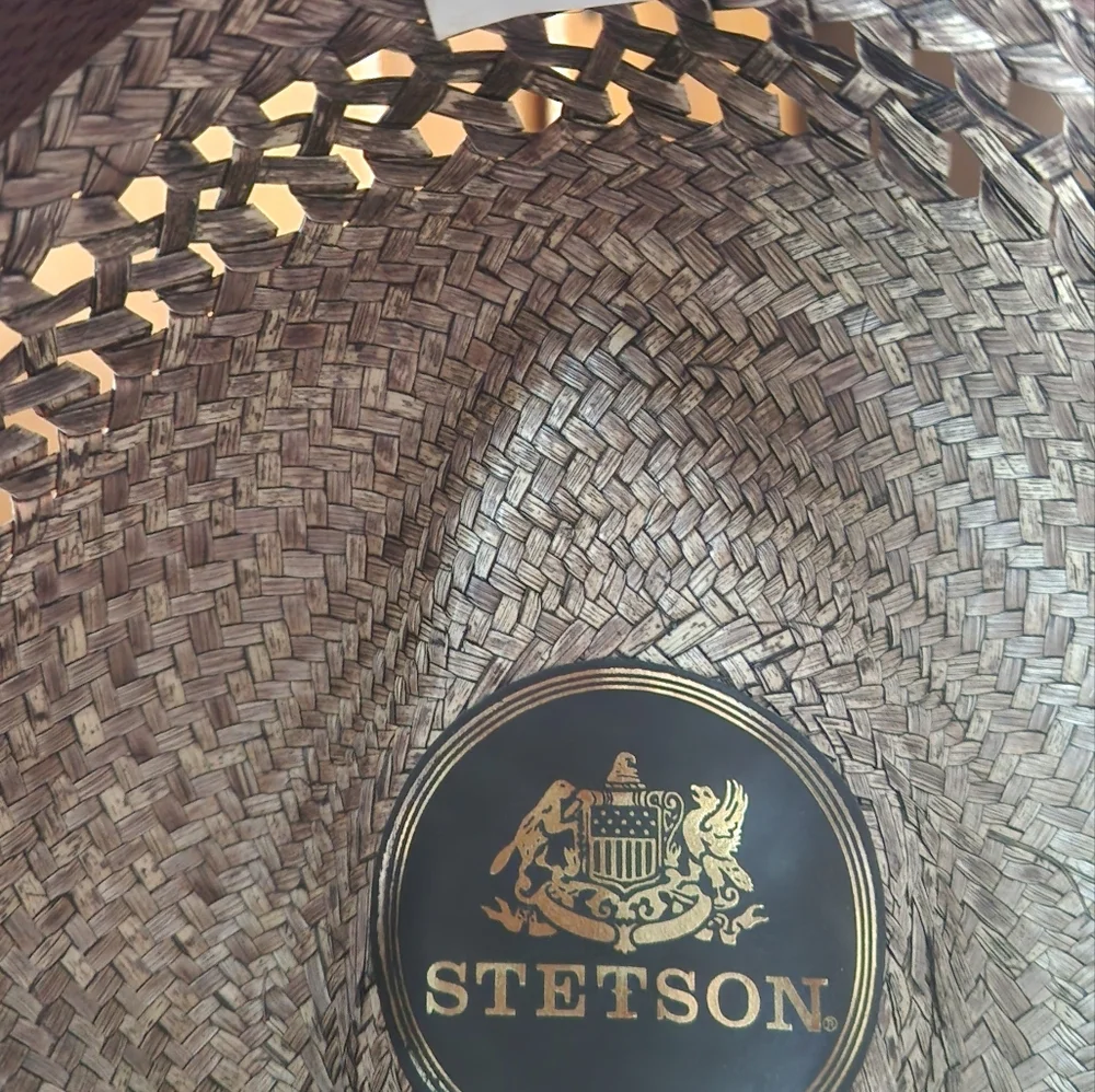 Stetson Stylish Brown Straw Hat - Size Large